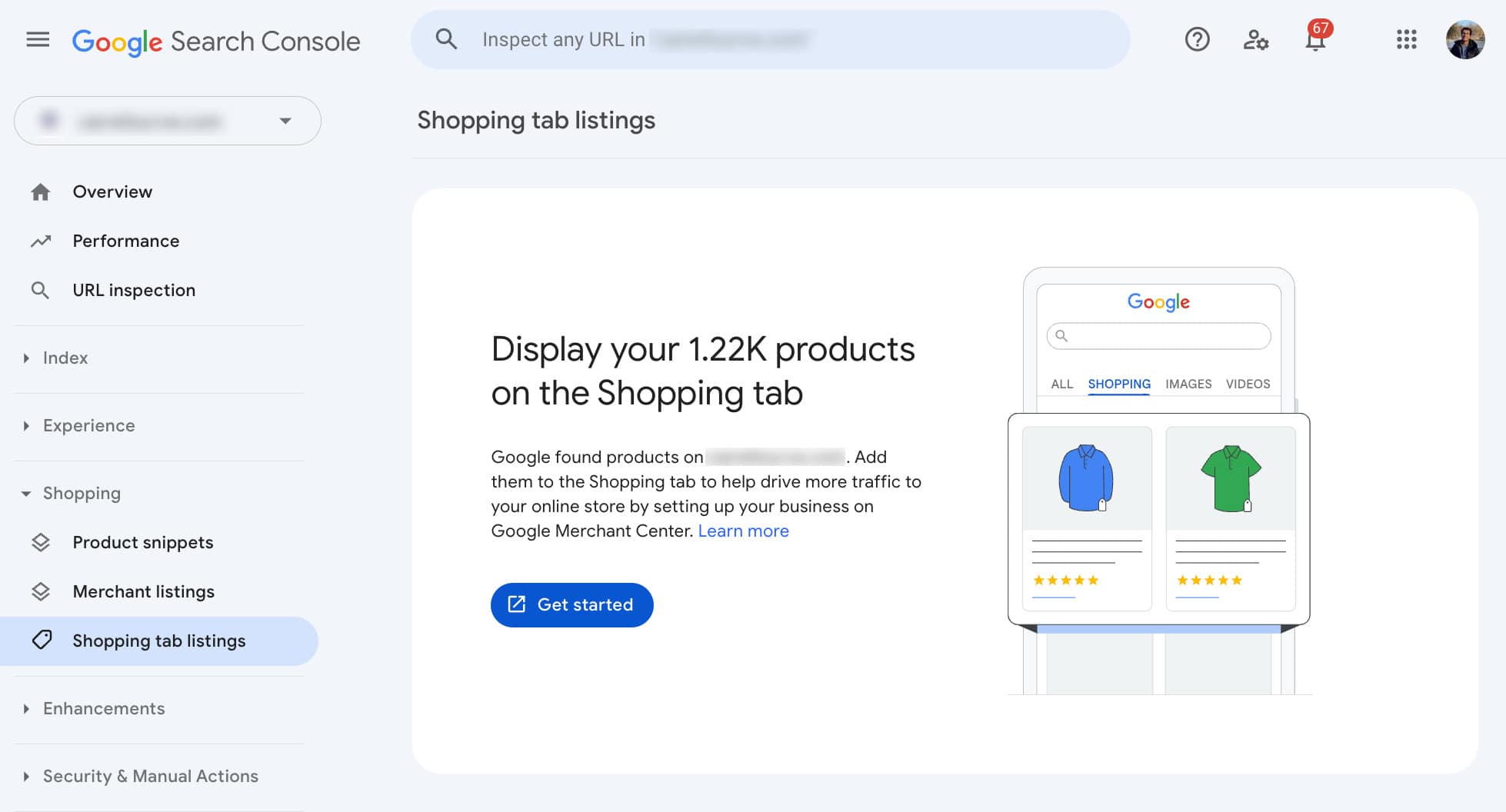 search-console-shopping